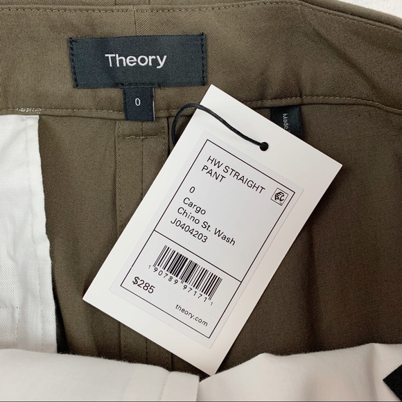 Theory high waist straight pants in stretch chino - Picture 8 of 12